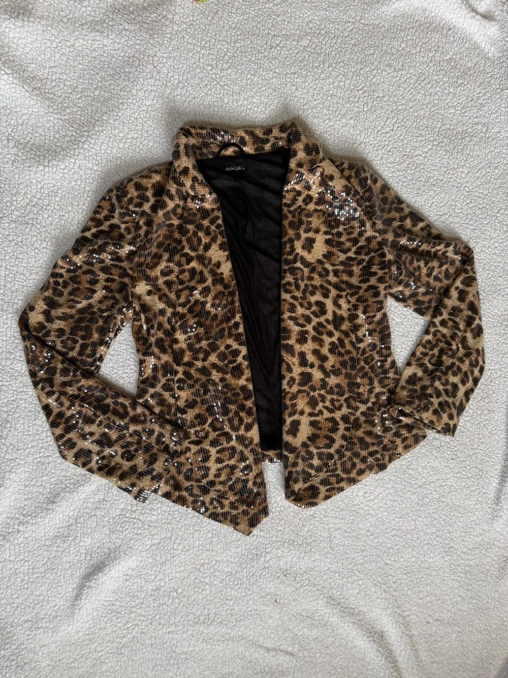 Dolce Cabo Leopard Print Blazer Jacket in Brown and Black